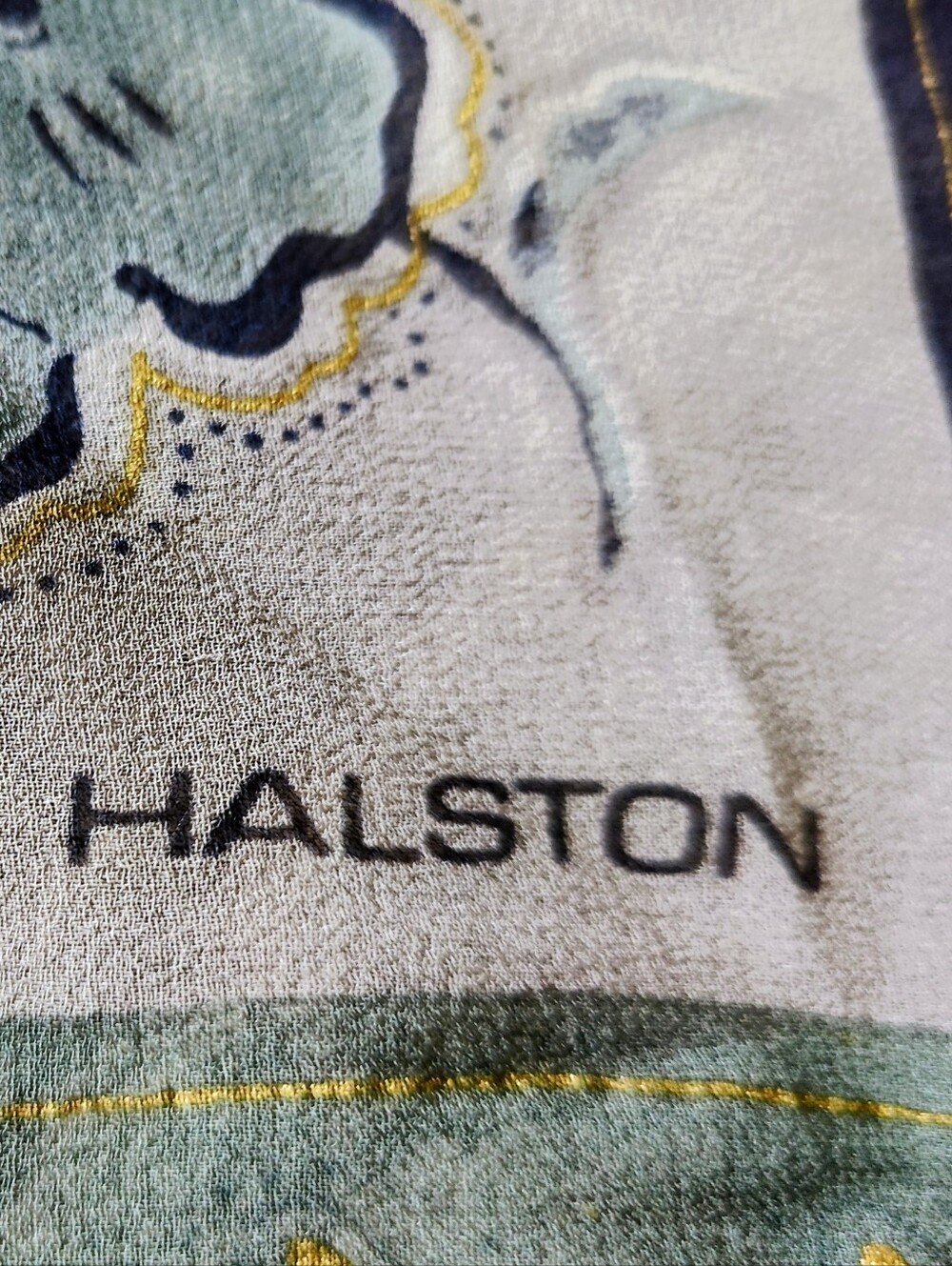 Halston Heritage Blue Silk Scarf